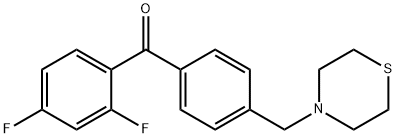 2,4-DIFLUORO-4'-THIOMORPHOLINOMETHYL BENZOPHENONE 结构式