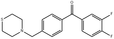 (3,4-二氟苯基)(4-(硫代吗啉甲基)苯基)甲酮 结构式