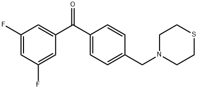 3,5-DIFLUORO-4'-THIOMORPHOLINOMETHYL BENZOPHENONE 结构式