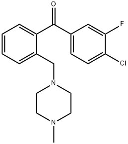 4-CHLORO-3-FLUORO-2'-(4-METHYLPIPERAZINOMETHYL) BENZOPHENONE 结构式