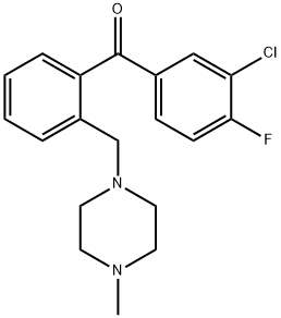 3-CHLORO-4-FLUORO-2'-(4-METHYLPIPERAZINOMETHYL) BENZOPHENONE 结构式