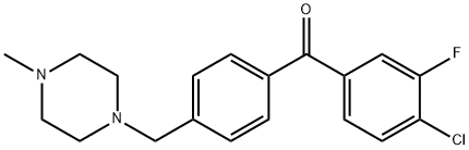 4-CHLORO-3-FLUORO-4'-(4-METHYLPIPERAZINOMETHYL) BENZOPHENONE 结构式