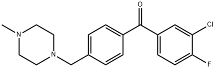 3-CHLORO-4-FLUORO-4'-(4-METHYLPIPERAZINOMETHYL) BENZOPHENONE 结构式