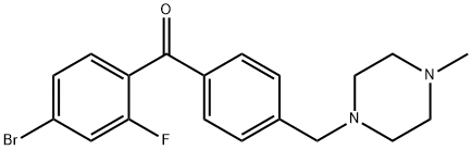 4-BROMO-2-FLUORO-4'-(4-METHYLPIPERAZINOMETHYL) BENZOPHENONE 结构式