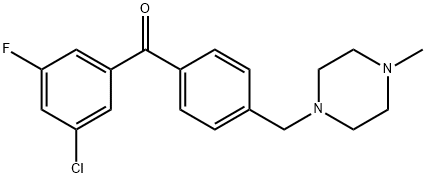 3-CHLORO-5-FLUORO-4'-(4-METHYLPIPERAZINOMETHYL) BENZOPHENONE 结构式