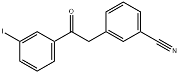 3-(2-(3-碘苯基)-2-氧乙基)苯甲腈 结构式