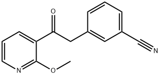 2-METHOXY-3-(3-CYANOPHENYLACETYL)PYRIDINE 结构式