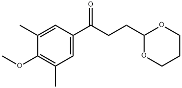 3',5'-DIMETHYL-4'-METHOXY-3-(1,3-DIOXAN-2-YL)PROPIOPHENONE 结构式