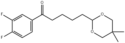 3',4'-DIFLUORO-5-(5,5-DIMETHYL-1,3-DIOXAN-2-YL)VALEROPHENONE 结构式