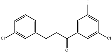 3'-CHLORO-3-(3-CHLOROPHENYL)-5'-FLUOROPROPIOPHENONE 结构式