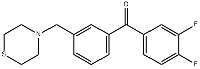 3,4-DIFLUORO-3'-THIOMORPHOLINOMETHYL BENZOPHENONE 结构式