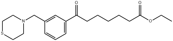 ETHYL 7-OXO-7-[3-(THIOMORPHOLINOMETHYL)PHENYL]HEPTANOATE 结构式