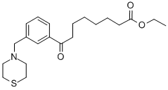 8-氧代-8-(3-(硫代吗啉甲基)苯基)辛酸乙酯 结构式