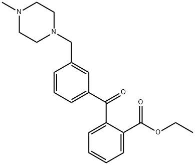 2-CARBOETHOXY-3'-(4-METHYLPIPERAZINOMETHYL) BENZOPHENONE 结构式