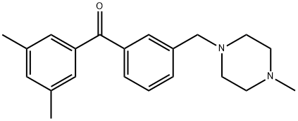 3,5-DIMETHYL-3'-(4-METHYLPIPERAZINOMETHYL) BENZOPHENONE 结构式