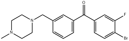 4-BROMO-3-FLUORO-3'-(4-METHYLPIPERAZINOMETHYL) BENZOPHENONE 结构式