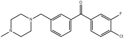 4-CHLORO-3-FLUORO-3'-(4-METHYLPIPERAZINOMETHYL) BENZOPHENONE 结构式