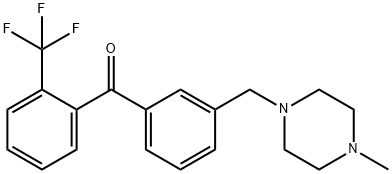 3'-(4-METHYLPIPERAZINOMETHYL)-2-TRIFLUOROMETHYLBENZOPHENONE 结构式