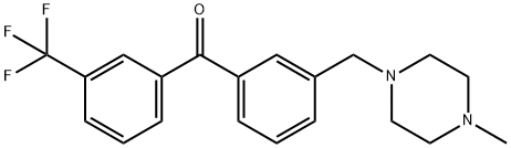 3-(4-METHYLPIPERAZINOMETHYL)-3'-TRIFLUOROMETHYLBENZOPHENONE 结构式