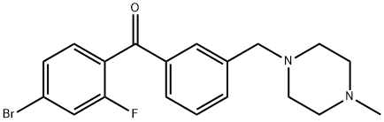 4-BROMO-2-FLUORO-3'-(4-METHYLPIPERAZINOMETHYL) BENZOPHENONE 结构式