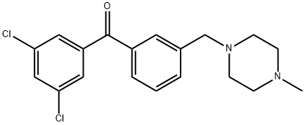 3,5-DICHLORO-3'-(4-METHYLPIPERAZINOMETHYL) BENZOPHENONE 结构式