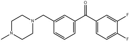 3,4-DIFLUORO-3'-(4-METHYLPIPERAZINOMETHYL) BENZOPHENONE 结构式