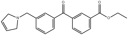 3-CARBOETHOXY-3'-(3-PYRROLINOMETHYL) BENZOPHENONE 结构式