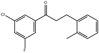 3'-CHLORO-5'-FLUORO-3-(2-METHYLPHENYL)PROPIOPHENONE 结构式