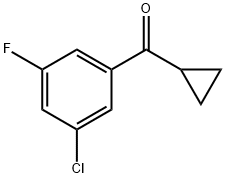 3-氯-5-氟苯基)(环丙基)甲酮 结构式