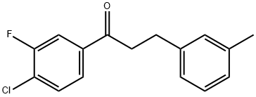 4'-CHLORO-3'-FLUORO-3-(3-METHYLPHENYL)PROPIOPHENONE 结构式