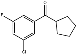 (3-氯-5-氟苯基)(环戊基)甲酮 结构式