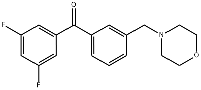 3,5-DIFLUORO-3'-MORPHOLINOMETHYL BENZOPHENONE 结构式