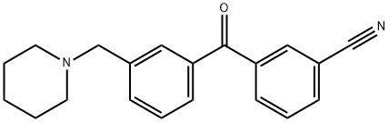 3-(3-(哌啶-1-基甲基)苯甲酰基)苯甲腈 结构式