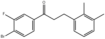 4'-BROMO-3-(2,3-DIMETHYLPHENYL)-3'-FLUOROPROPIOPHENONE 结构式