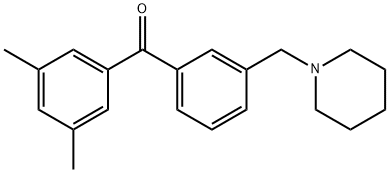 3,5-DIMETHYL-3'-PIPERIDINOMETHYL BENZOPHENONE 结构式