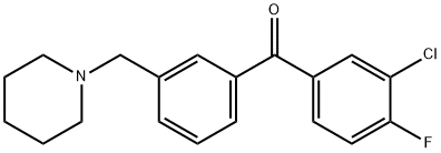 3-CHLORO-4-FLUORO-3'-PIPERIDINOMETHYL BENZOPHENONE 结构式