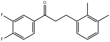 3',4'-DIFLUORO-3-(2,3-DIMETHYLPHENYL)PROPIOPHENONE 结构式
