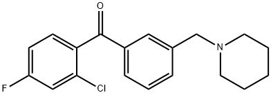 (2-氯-4-氟苯基)(3-(哌啶-1-基甲基)苯基)甲酮 结构式