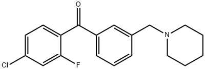 4-CHLORO-2-FLUORO-3'-PIPERIDINOMETHYL BENZOPHENONE 结构式