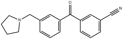 3-(3-(吡咯烷-1-基甲基)苯甲酰基)苯甲腈 结构式