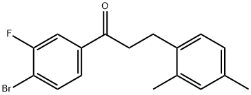 4'-BROMO-3-(2,4-DIMETHYLPHENYL)-3'-FLUOROPROPIOPHENONE 结构式