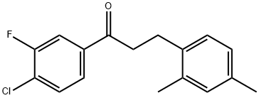 4'-CHLORO-3-(2,4-DIMETHYLPHENYL)-3'-FLUOROPROPIOPHENONE 结构式