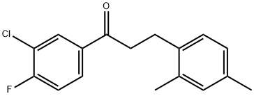 3'-CHLORO-3-(2,4-DIMETHYLPHENYL)-4'-FLUOROPROPIOPHENONE 结构式