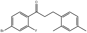 4'-BROMO-3-(2,4-DIMETHYLPHENYL)-2'-FLUOROPROPIOPHENONE 结构式