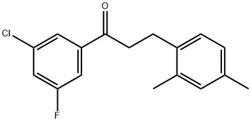 3'-CHLORO-3-(2,4-DIMETHYLPHENYL)-5'-FLUOROPROPIOPHENONE 结构式