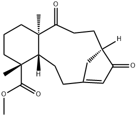 (4R,4aS,10R,13aR)-2,3,4,4a,5,6,9,10,11,12,13,13a-Dodecahydro-4,13a-dimethyl-9,13-dioxo-7,10-methano-1H-benzocycloundecene-4-carboxylic acid methyl ester 结构式