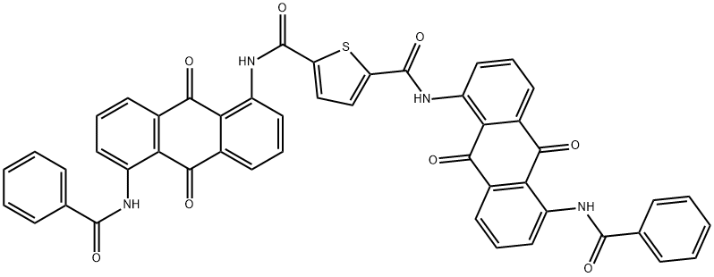 N,N'-bis[5-(benzoylamino)anthraquinon-1-yl]thiophene-2,5-dicarboxamide 结构式