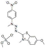 6-甲氧基-3-甲基-2-[3-甲基-3-(4-硝基苯基)-1-三嗪基]苯并噻唑翁硫酸甲酯盐 结构式