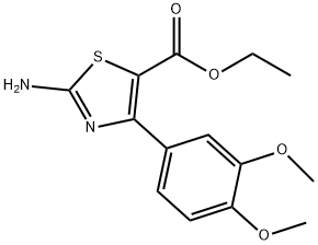 2-AMINO-4-(3,4-DIMETHOXYPHENYL)-5-THIAZOLECARBOXYLIC ACID ETHYL ESTER 结构式