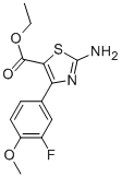 2-AMINO-4-(3-FLUORO-4-METHOXYPHENYL)-5-THIAZOLECARBOXYLIC ACID ETHYL ESTER 结构式